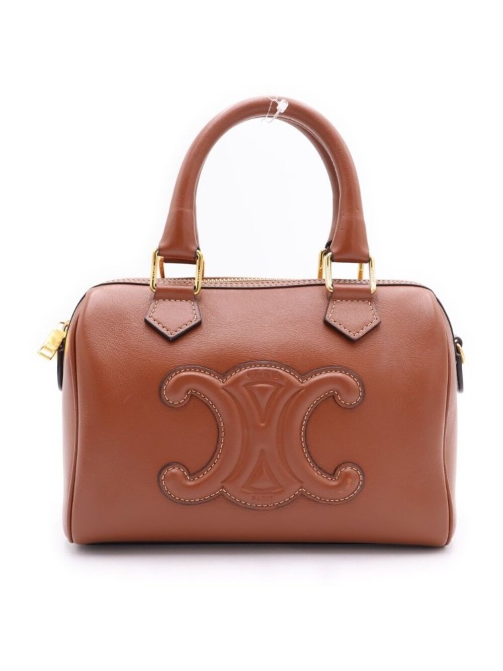 Celine Small Boston Bag Brown Leather Gold